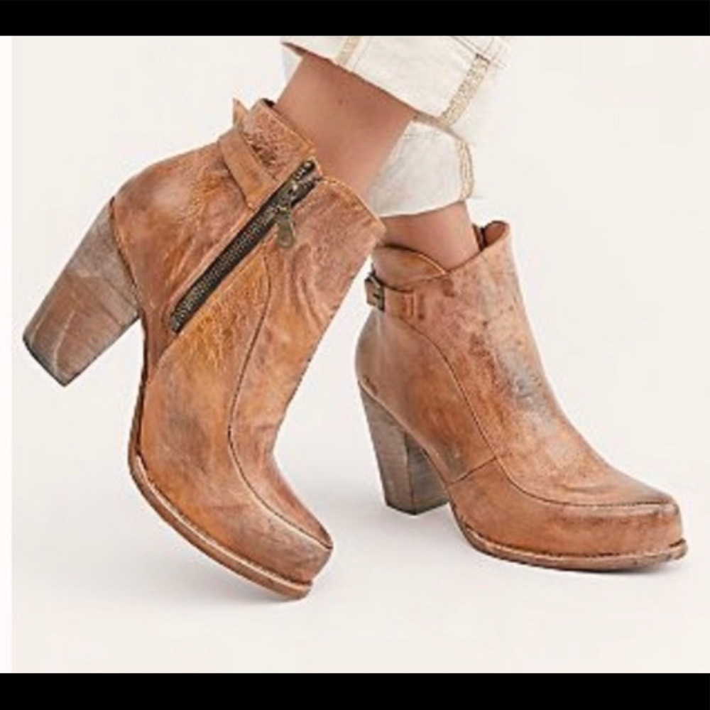 Free people x bed:stu ISLA TAN LEATHER BOOTIE